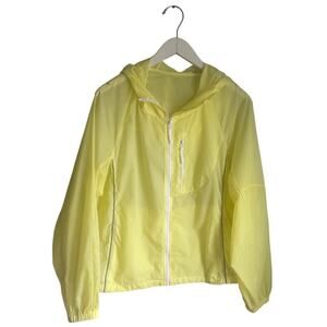 Spring Butter Yellow Raincoat Windbreaker Lightweight Sheer Large Gorpcore